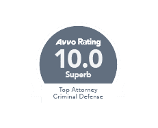 Rated 10/10 as a top attorney in criminal defense from Avvo