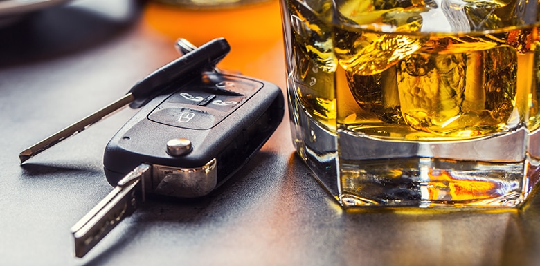 car keys and alcohol