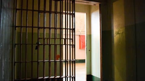 Prison door opening to freedom image