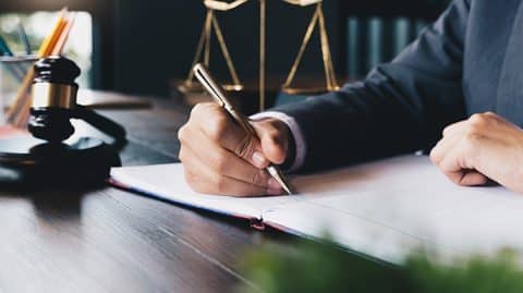 Attorney writing