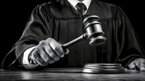 Judge with a gavel